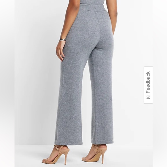 Express Super High Waisted Supersoft Sweater Wide Leg Pant - Picture 4 of 10